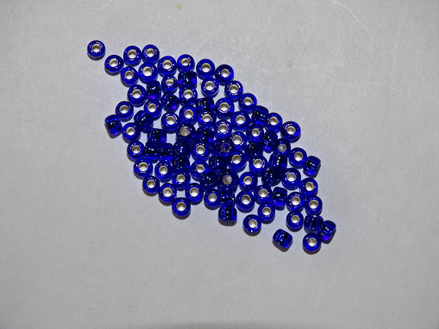 Toho size 8 Silver Lined Cobalt Blue