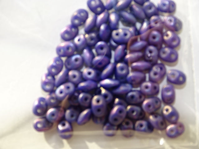 Superduo Beads Opaque Blue Nebula Matte  10g