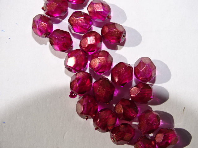 Czech Firepolish 6mm Halo Madder Rose