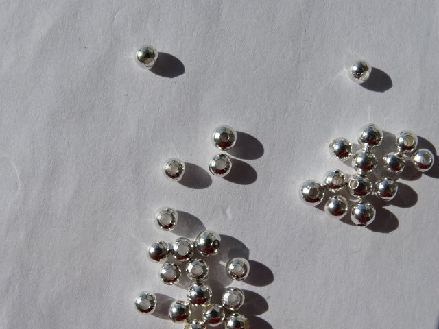 3mm Metal Bead Silver Spacer
