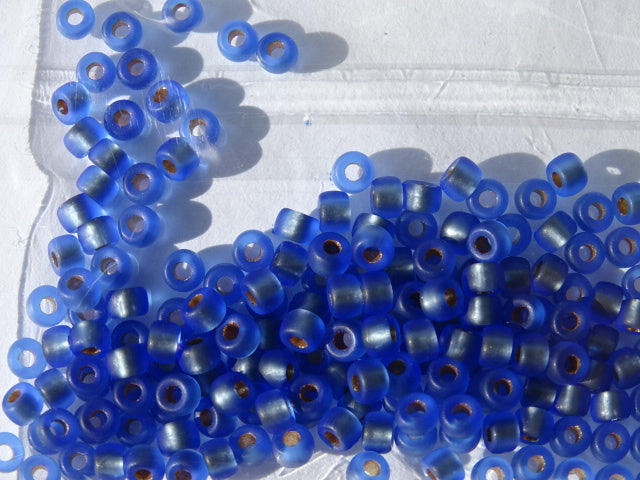 Matubo Seed beads size 8. Matte Sapphire-Bronze Ice Lined