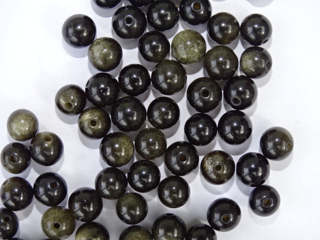 Semi Precious Gold Obsidian 6mm Beads