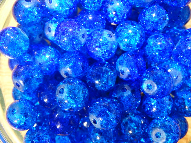 10mm Crackle Bead ' Cobalt Blue'