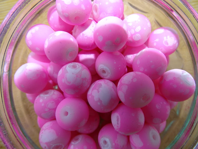 Galactic Marshmallow 12mm Rubber Coated Glass Beads