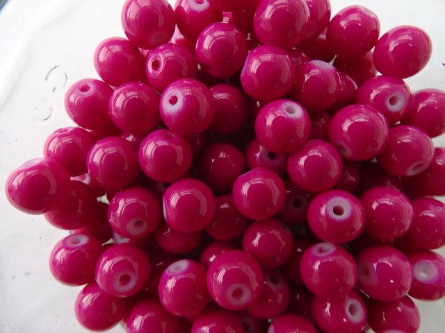Panacolor 'Raspberry' 10mm Glass Beads