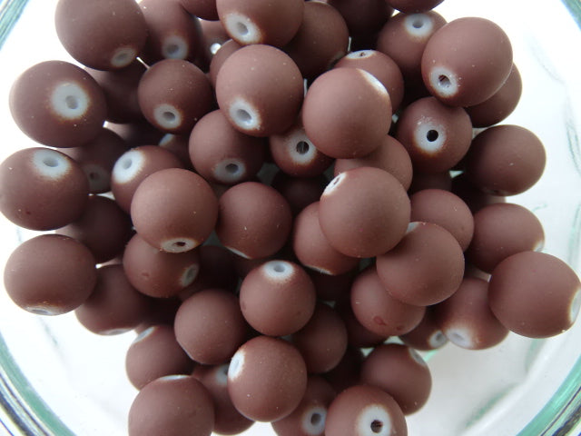 Dark Chestnut 10mm Rubber Coated Glass Beads