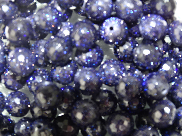 Semi Precious Blue Goldstone 8mm Faceted