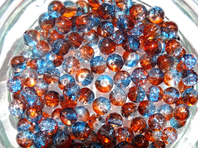 Amber Sky 6mm Crackle Glass Bead