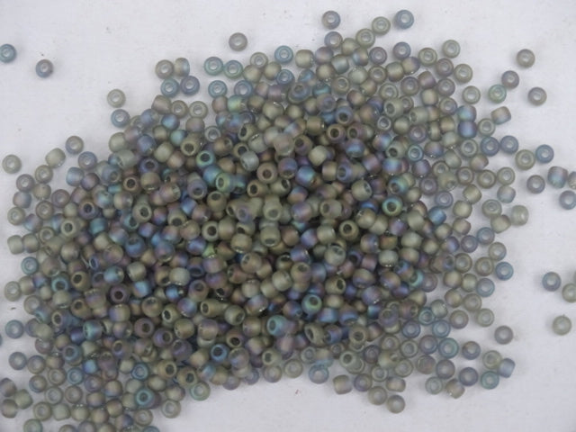 Toho Size 11 Transparent Rainbow Frosted Matt