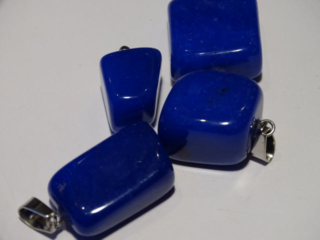 Bright Blue Dyed Agate Stone Pendant