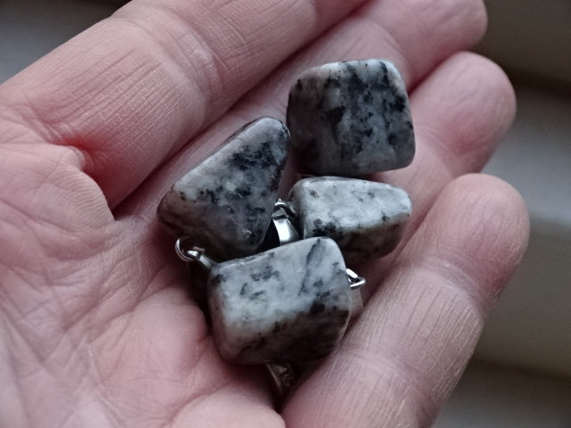 Genuine Tumbled Grey Marble Pendant