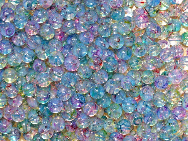 6mm Multi Toned Glass Beads  'Sea Green Opalite'