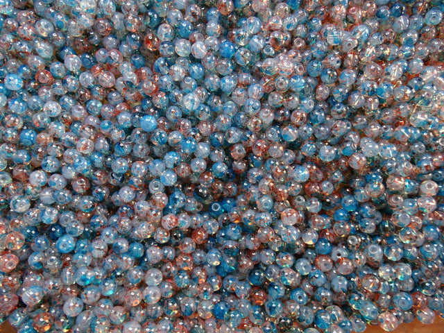 6mm Multi Toned Glass Beads  'Lavender Sky Opalite'