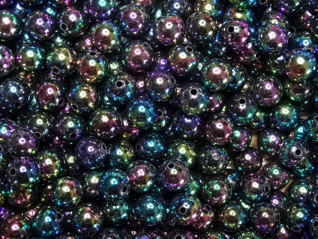 10mm Recycled Acrylic Beads  'Shimmering Rainbow'