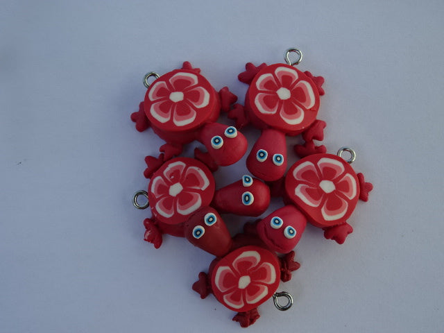 'Turtle-Ley Yours'  Polymer Clay Pendant  'Poppy'