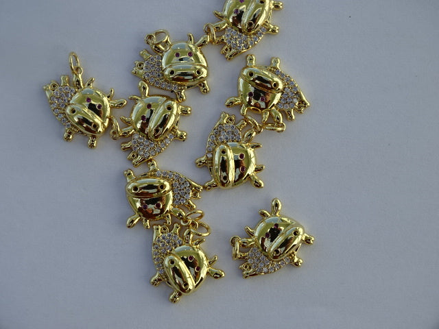 18ct Gold Plated with Cubic Zirconia  'Beautiful Bovines' Charms