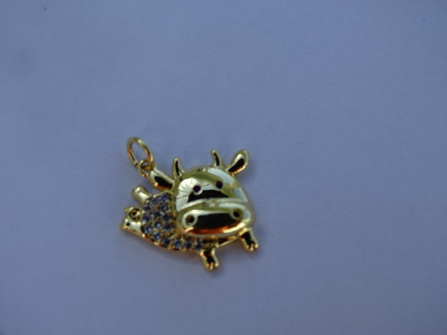 18ct Gold Plated with Cubic Zirconia  'Beautiful Bovines' Charms