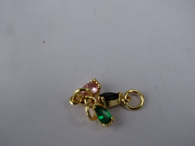 18ct Gold Plated Multi Coloured Cubic Zirconia Mini Charms