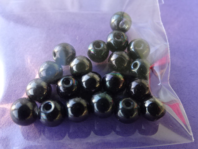 'Dark Gunmetal Grey'  6mm Glass Beads