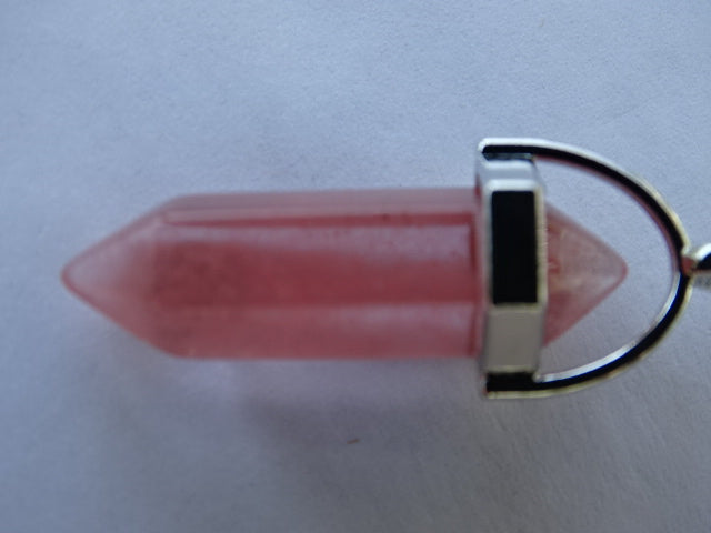 3cm Cherry Quartz Pendant with Brass Bail