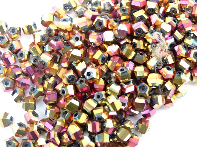 'Sparklies - Rose Gold 4mm Faceted Glass Beads
