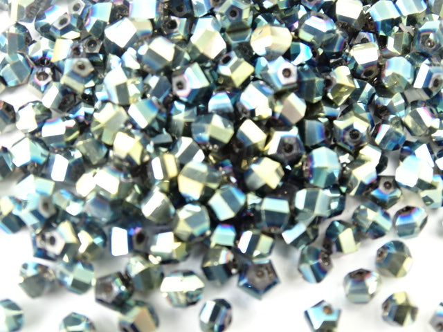 'Sparklies - Pyrite' 4mm Faceted Glass Beads