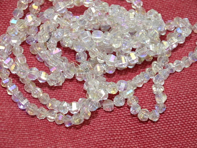 'Sparklies - Crystal'  4mm Faceted Glass Bead