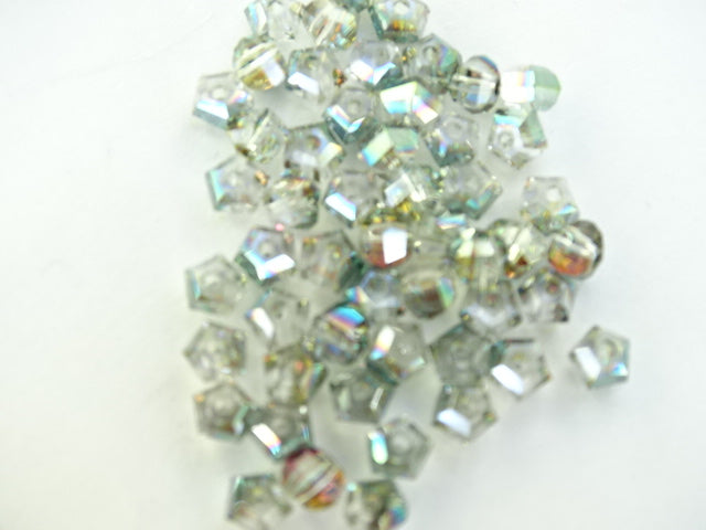 'Sparklies - Light Aquamarine'  4mm Faceted Glass Beads