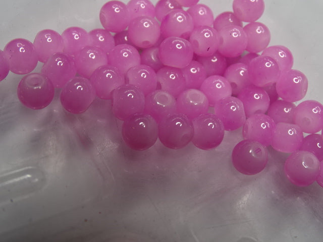 'Bubblegum'   6mm Imitation Jade Beads