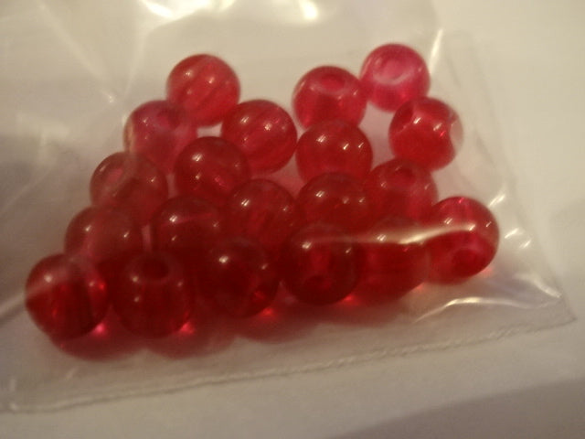'Cranberry'  6mm Imitation Jade Beads