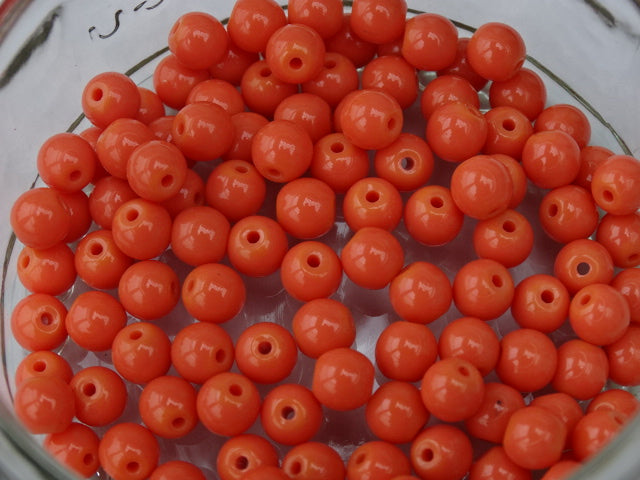'Peach Sorbet'  Imitation Jade 6mm Beads