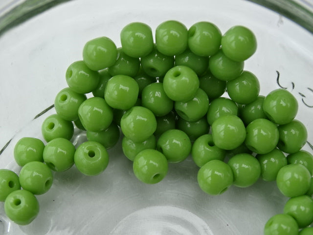 'Lime Cordial'  6mm Imitation Jade Beads