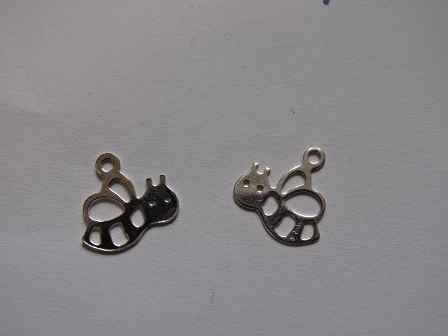 'Bee Cute'  Bee Silver Plated Charms.