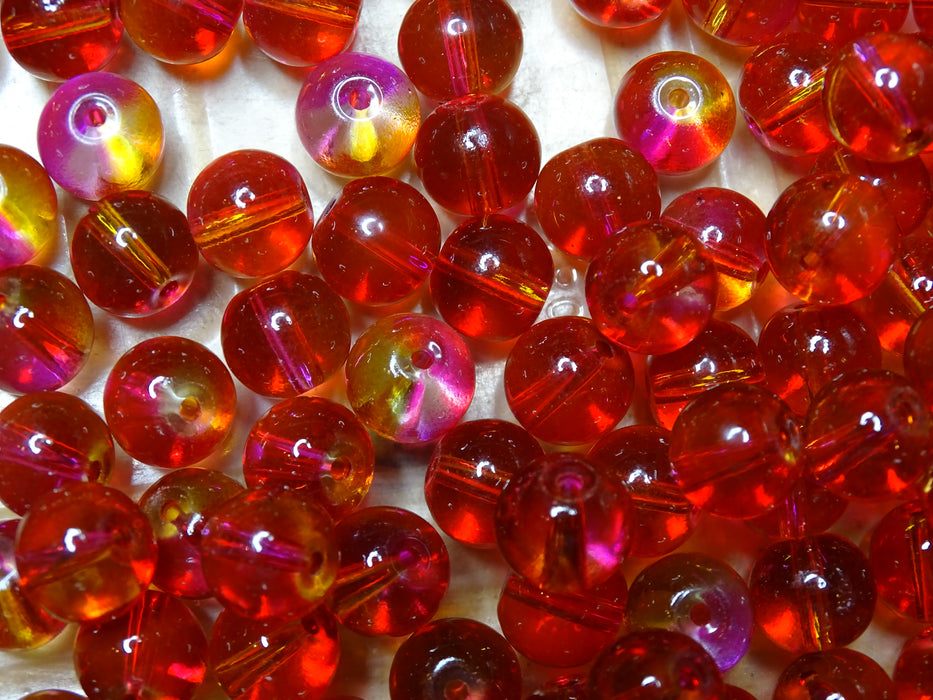 2 Tone Transparent Glass Beads 10mm  ' Peardrop'