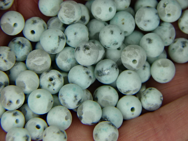 Natural Kiwi Jasper (Frosted Matt)  6mm Beads