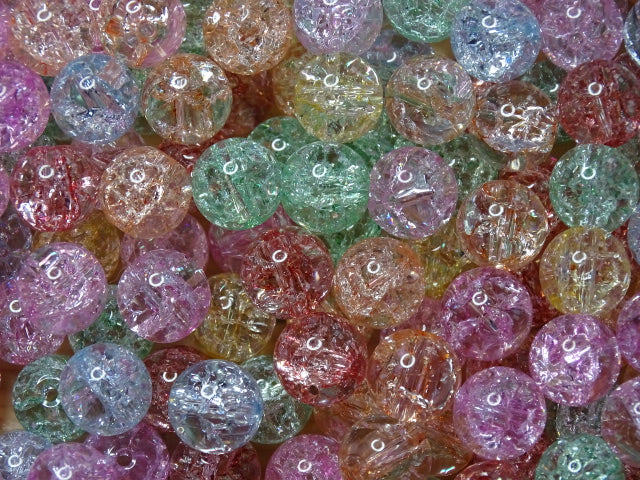 'Iced Pastels' Crackle Glass Mix  10mm