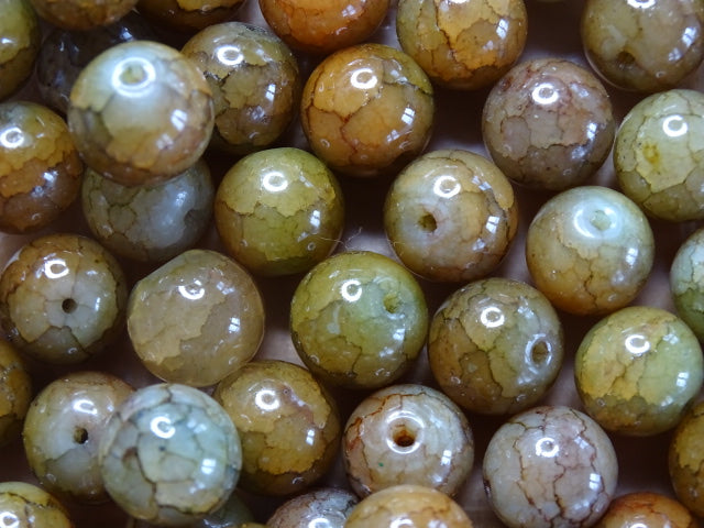 12mm Imitation Crackle Agate  Woodland Mix