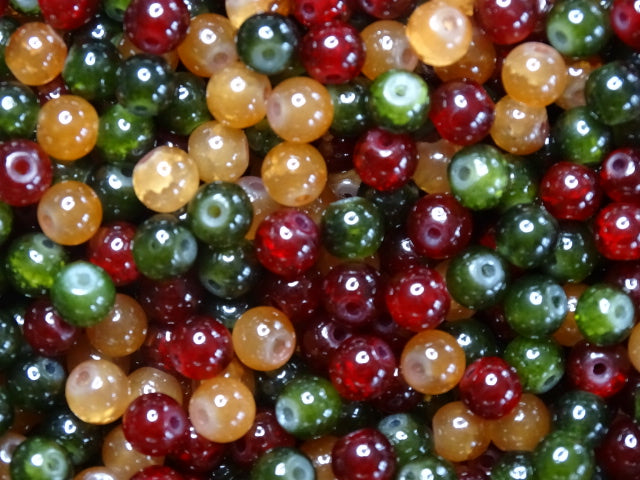 Autumn Multi Mix  6mm Glass Beads