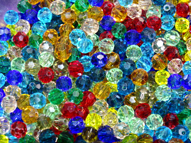 'Stained Glass Mix' 6mm Imitation Austrian Crystal Glass Beads