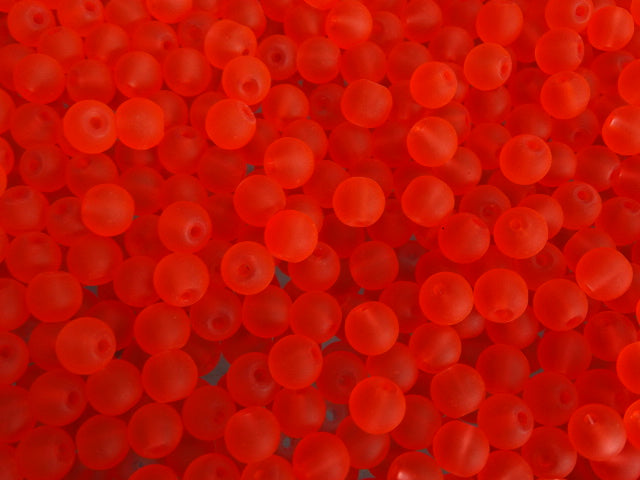 'Electric Tangerine' 6mm Glass Beads