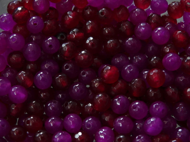 'Very Berry'  2 Colour Random Mix.  6mm- 6.5mm Dyed White Jade