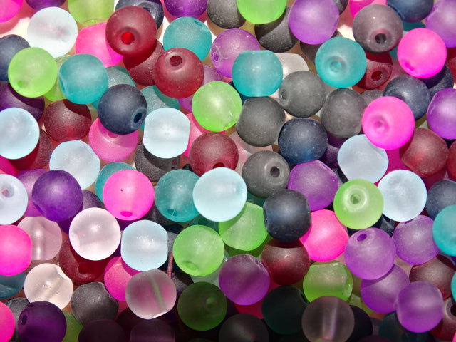 'Cottage Garden Frosted Mix'  6mm Glass Beads