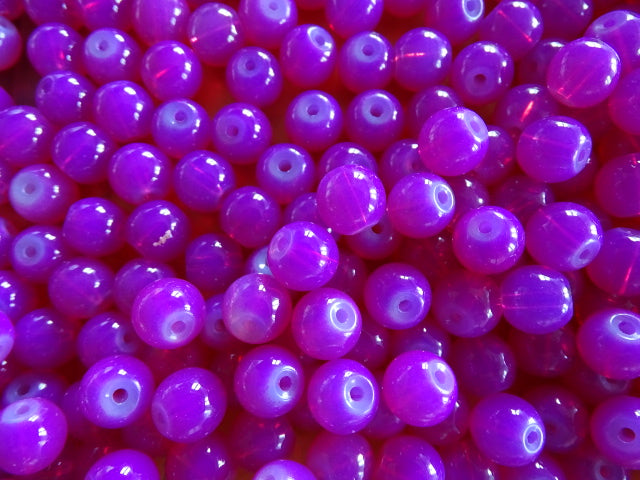Peony Opalite 8mm Glass Beads
