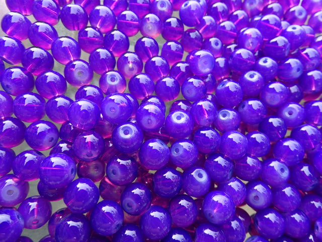 Heliotrope Opalite 8mm Glass Beads