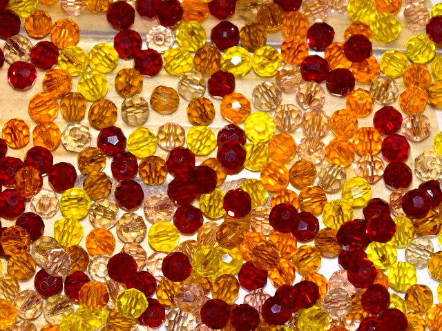 Autumn Sunset Random Mixed 6mm Faceted Glass Beads