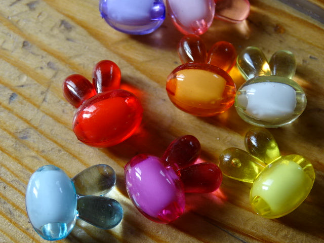 Acrylic Randomly Mixed Bunny Beads ( Brights)